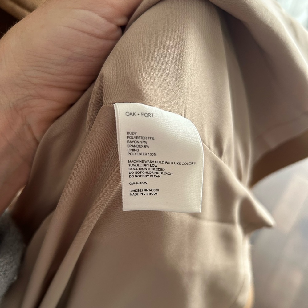 OAK + FORT Tan Trench Coat - Picture 4 of 5